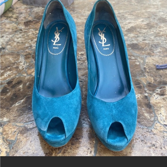 YSL sz 40 Suade shoes blue - Picture 3 of 5